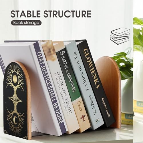 Ruhho Tree-Life-Sun-Moon Decorative Bookends 1 Pair