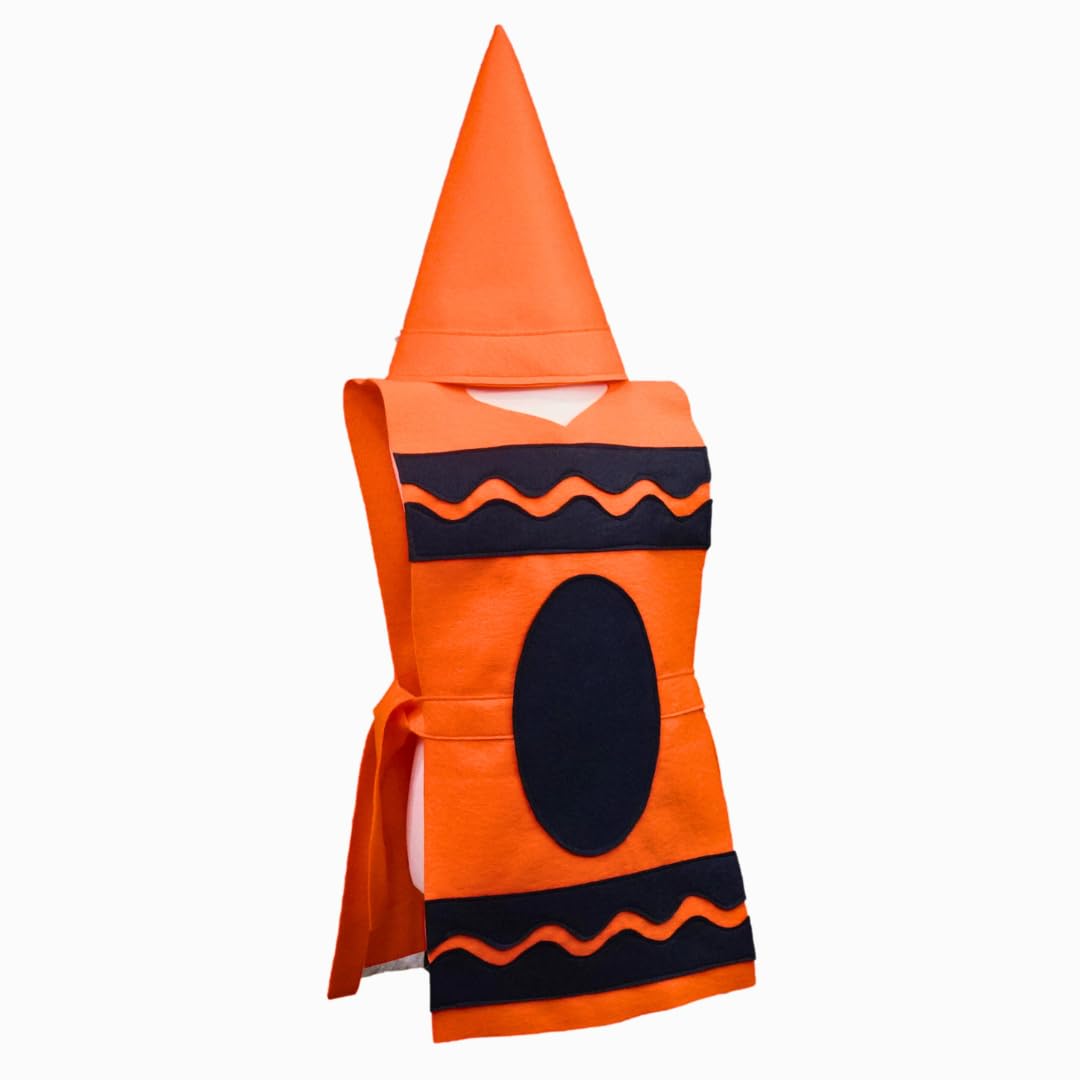 Orange Crayon Costume Tunic and Hat Set - Kids 4-9y