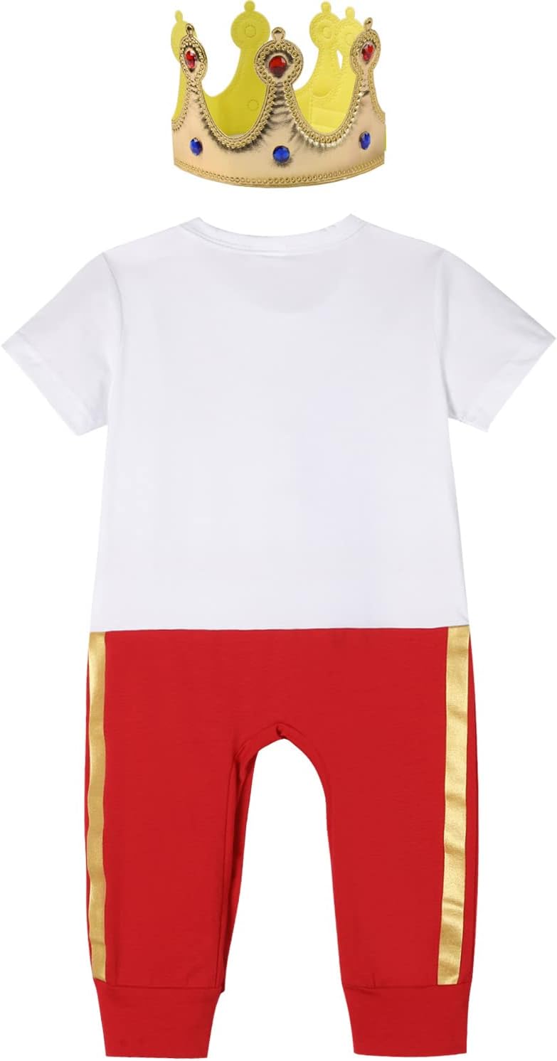 Baby Prince Costume Jumpsuit with Gold Crown