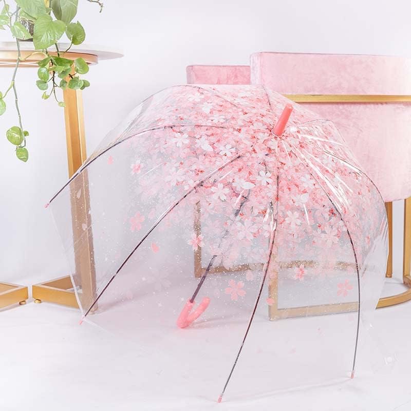 Cherry Blossom Transparent Bubble Umbrella for Kids Adults