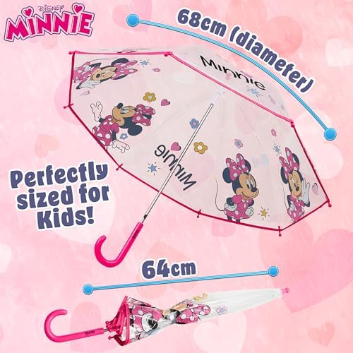 Disney Clear Dome Umbrella for Girls - Folding Lightweight School Days Out