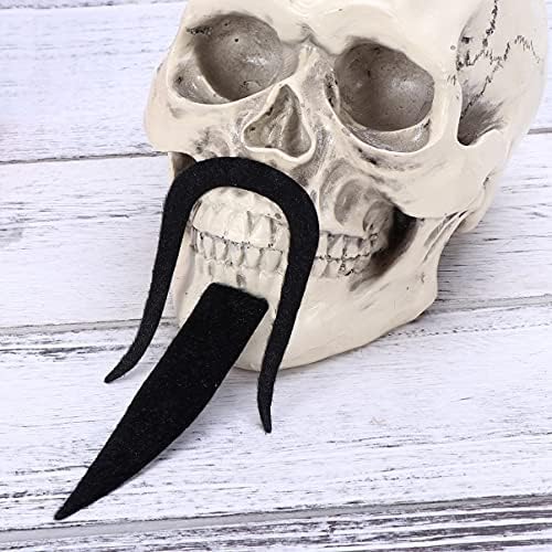 Healvian 2Pcs Black Fake Mustache and Beard for Halloween Costume