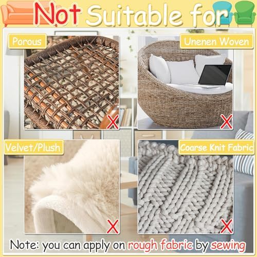 TEUVO 6 Wide Non-Slip Couch Cushion Pads