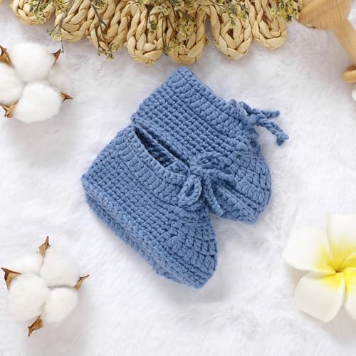 Hadetoto Baby Booties Cotton Knit Soft Socks Shoes for Newborn