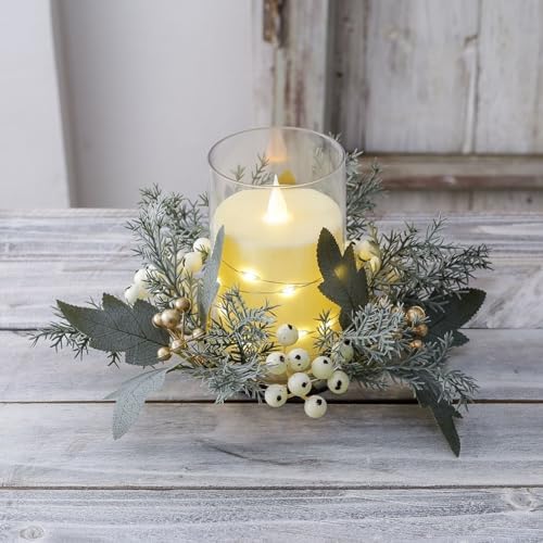 Adjustable Height Candle Ring with Maple Leaf and Floral Design