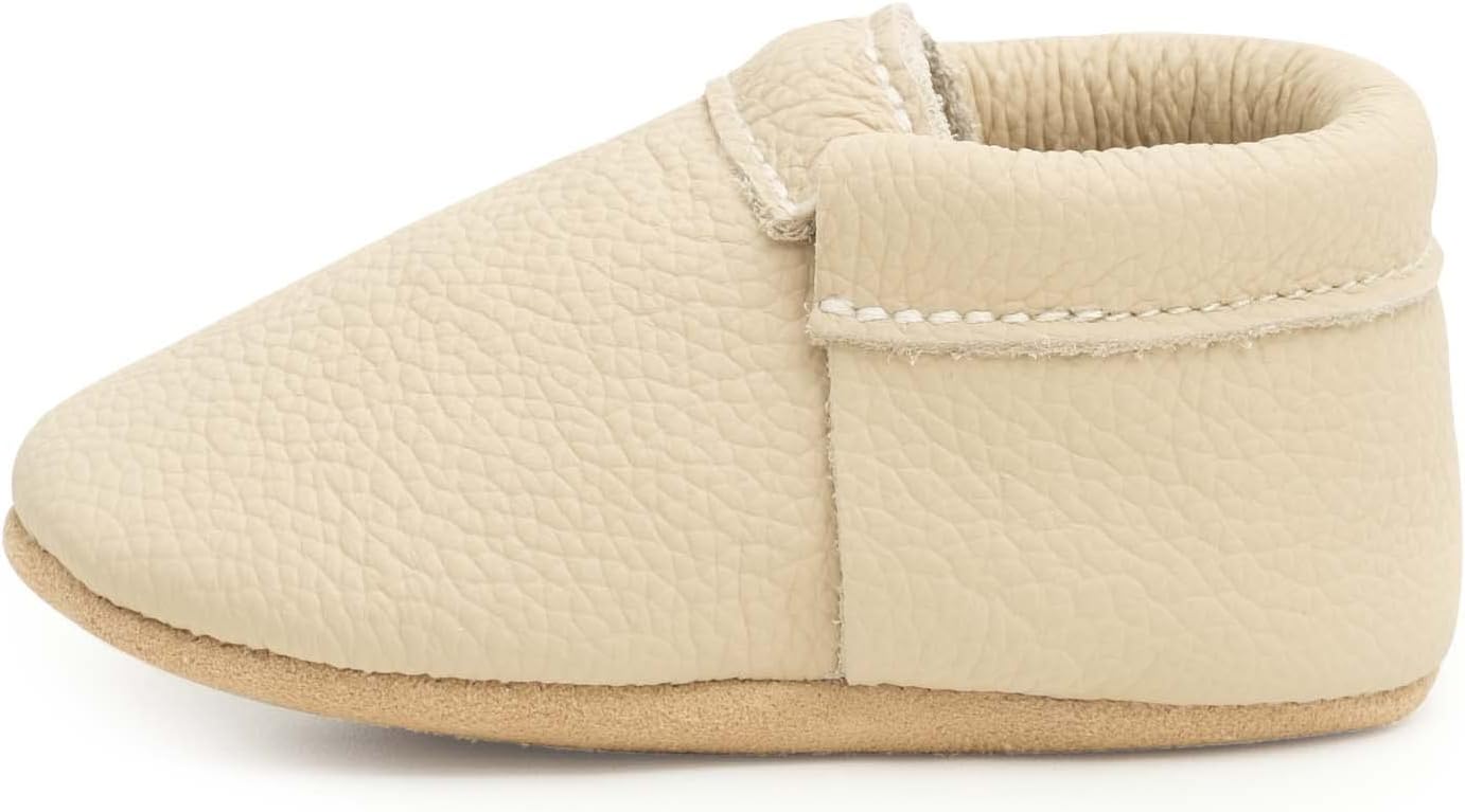 BirdRock Baby Fringeless Moccasin Shoes for Newborns and Toddlers