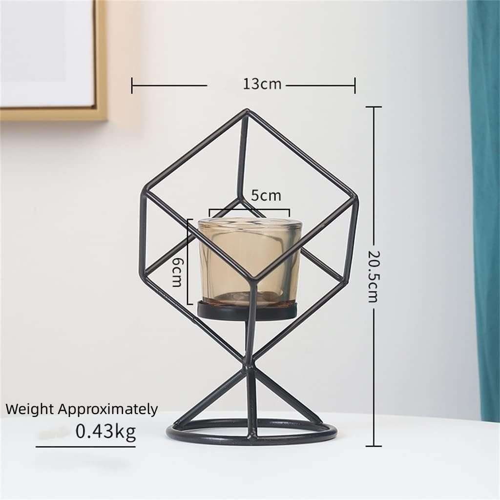 JUBIRO Geometric Iron Candlestick Holder 1