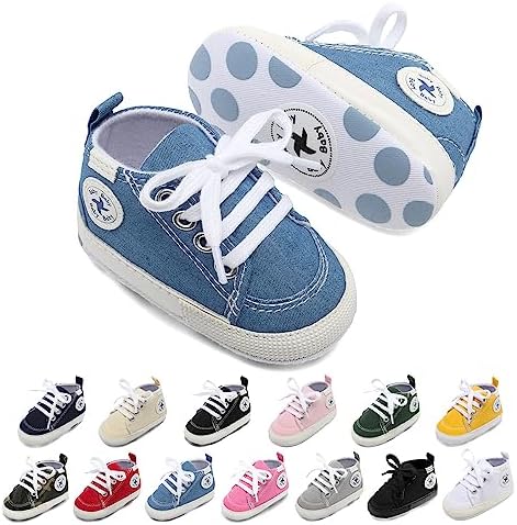 BEIDI Baby Girls Boys High Top Canvas Sneaker
