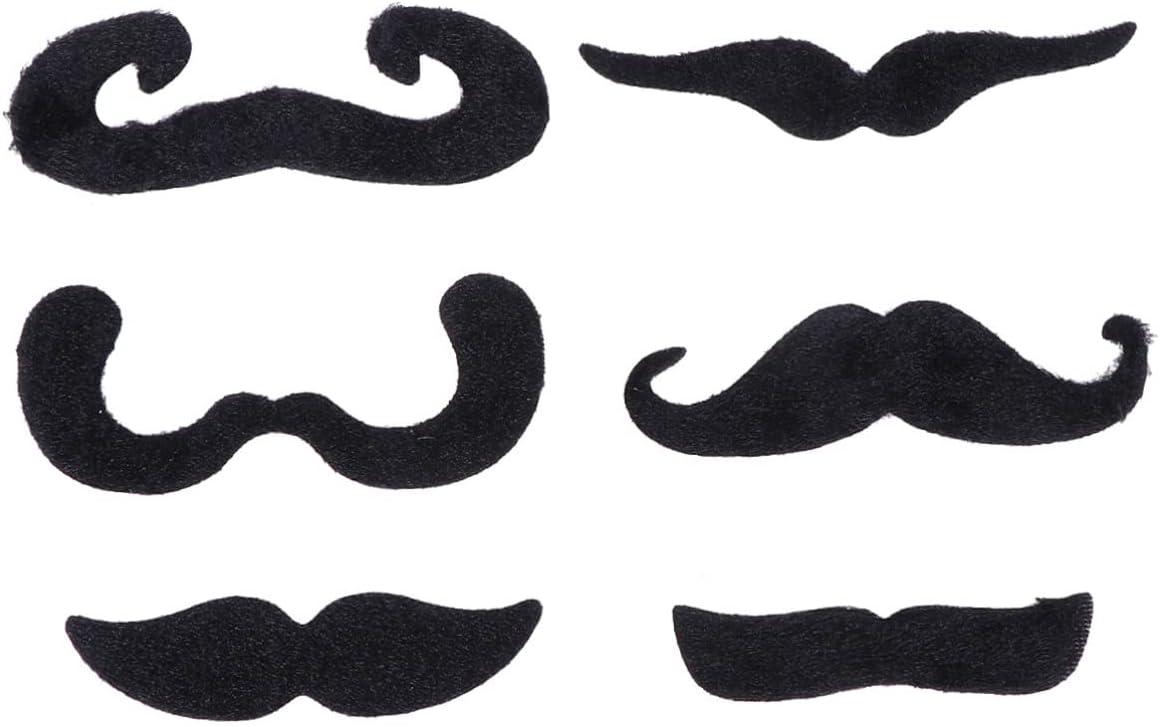ABOOFAN 6pcs Santa Beard and Mustache Halloween Fake Facial Hair Prom Props