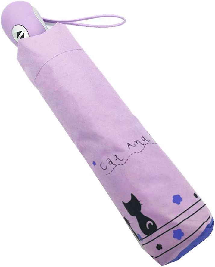 Umbresen Windproof Folding Cat Umbrella Auto Open Close Rain Sun Protection