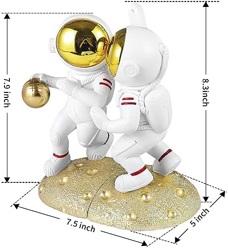 UREYMX Astronaut Bookends Gold Heavy Duty