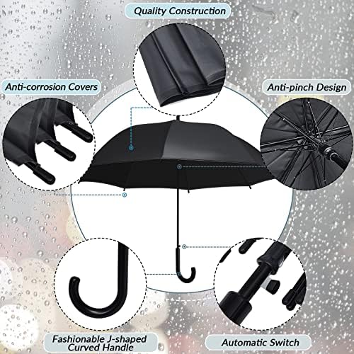 Fabbay 6 Pcs Wedding Style Stick Umbrellas with J Hook Handle