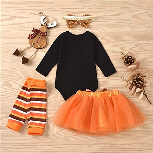 Baby Girls Halloween Costume Set with Romper Tutu Skirt Leg Warmers and Headband