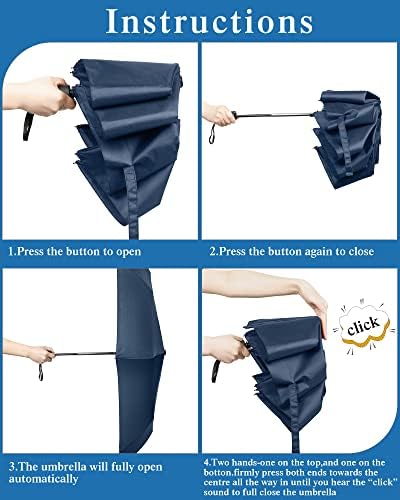 Yahenda 4 Pack Windproof Folding Travel Umbrellas
