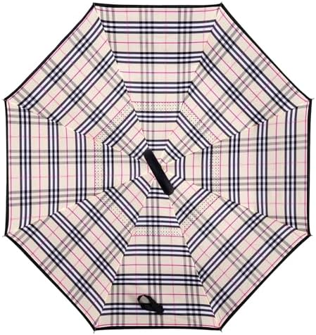 Inverted Reverse Umbrella with C-shaped Handle for Rain