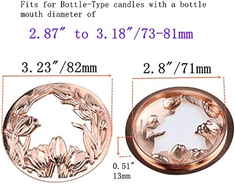Rose Flowers Metal Candle Topper for Jar Candles