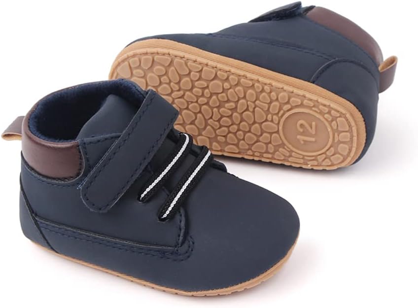 Meckior Toddler High Tops Soft PU Moccasins