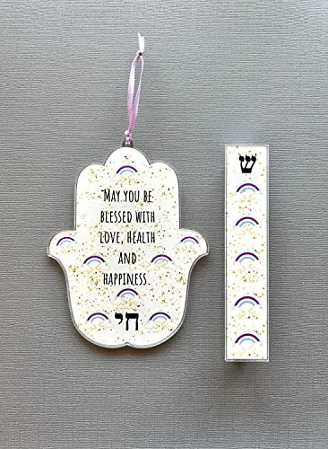 Lea Joelle Hamsa and Mezuzah Gift Set