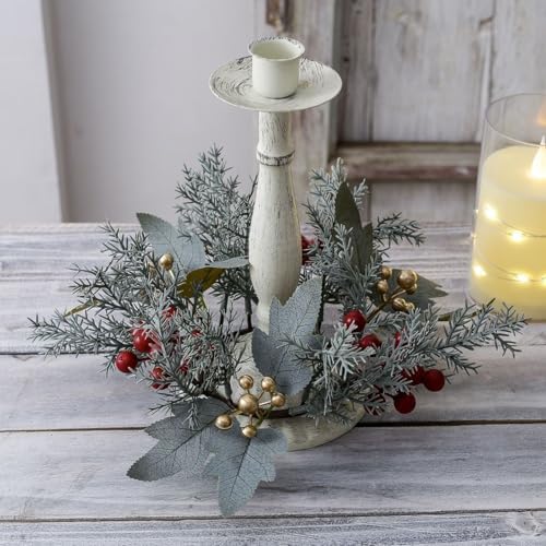 Grebest Candle Ring Decoration Maple Leaf Garland 1