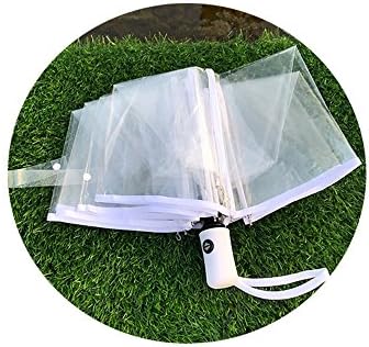 AIXICWXI Automatic Folding Transparent Umbrella - Windproof Travel Accessory with Frosted Handle