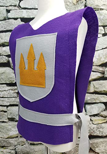 Medieval Knight Purple Tunic Costume for Kids and Teens