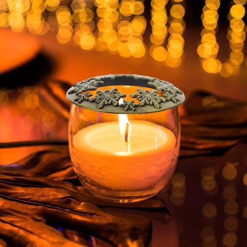 Luxshiny Snowflake Candle Lid Metal Cover