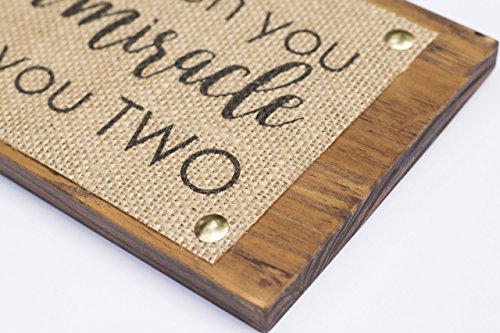 5x12 Twin Announcement Burlap Wood Plaque