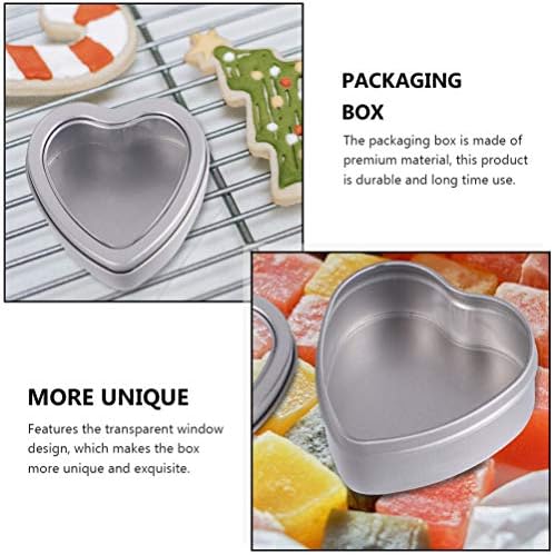 8 Pack Heart Shaped Metal Tins Box With Lids