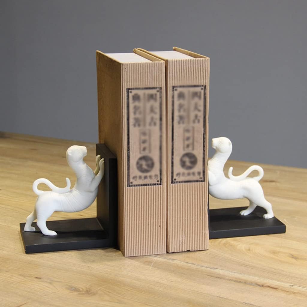 ZJDYDY Animal Bookend White Resin Desktop Decoration