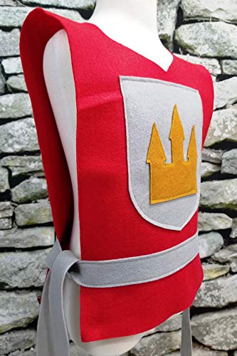 Teatots Medieval Knight Red Tunic for Kids Teens