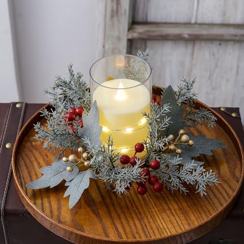 Grebest Candle Ring Decoration Maple Leaf Garland 1