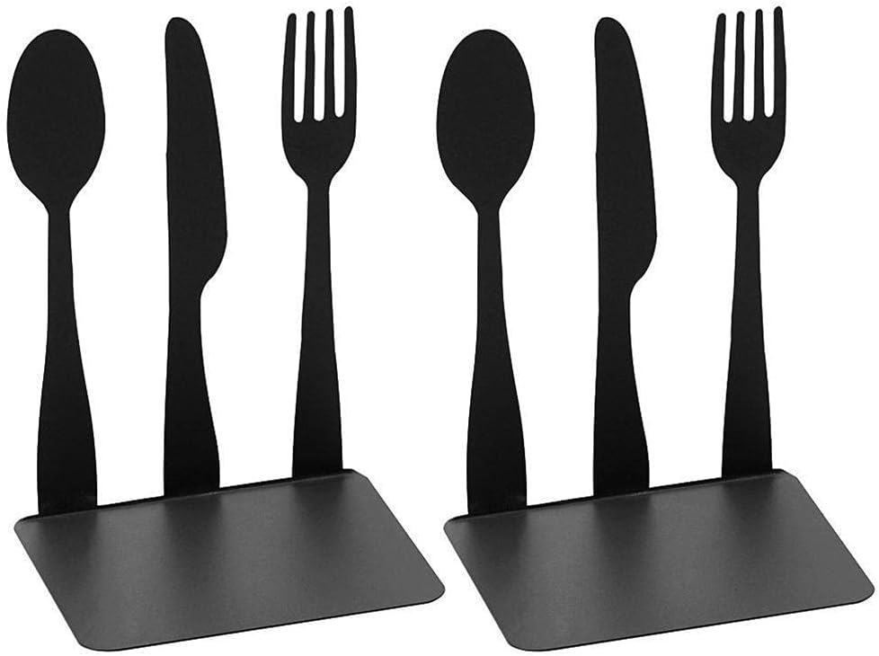 Pissente Cookbook Bookends 2 pcs Metal Book Stoppers