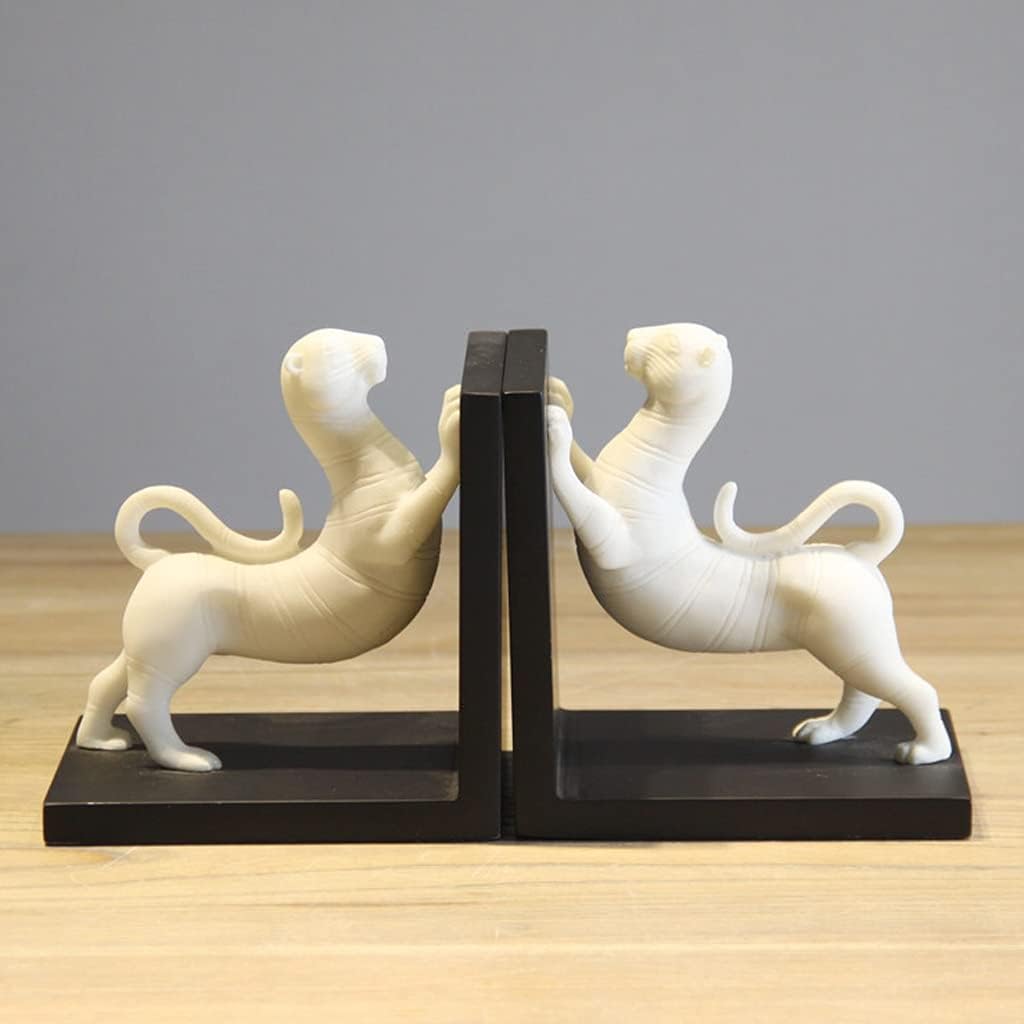 ZJDYDY Animal Bookend White Resin Desktop Decoration