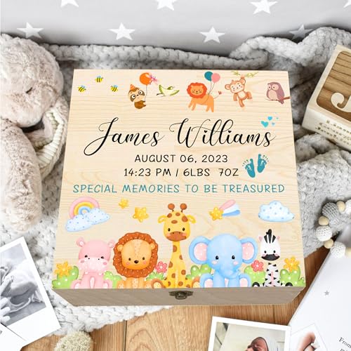 Personalized Baby Memory Box with Name and Birth Details