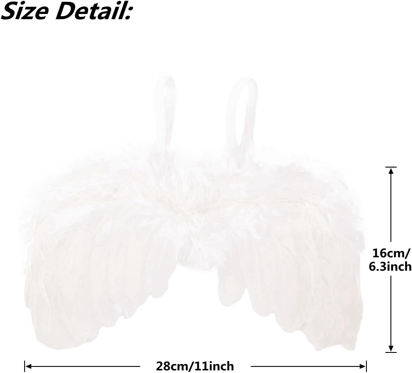 Nishine 2 Pack White Newborn Fuzzy Feather Angel Wings and Headband Set