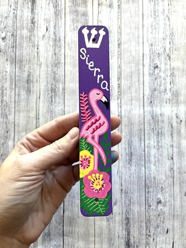 Lea Joelle Flamingo Mezuzah with Name 1