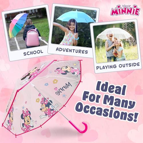 Disney Clear Dome Umbrella for Girls - Folding Lightweight School Days Out