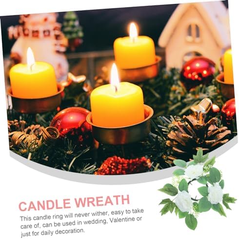 Artificial Flower Candle Ring for Weddings and Holidays