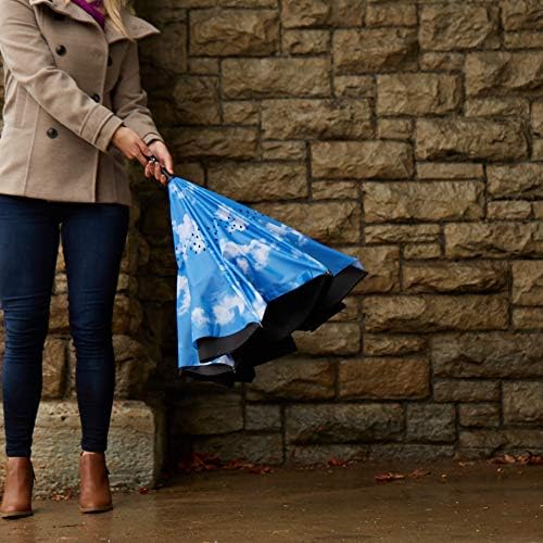 Totes InBrella Reverse Close Umbrella - Auto Close Stormproof Dripless