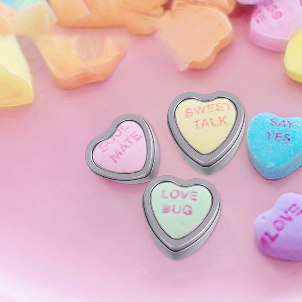 8 Pack Heart Shaped Metal Tins Box With Lids