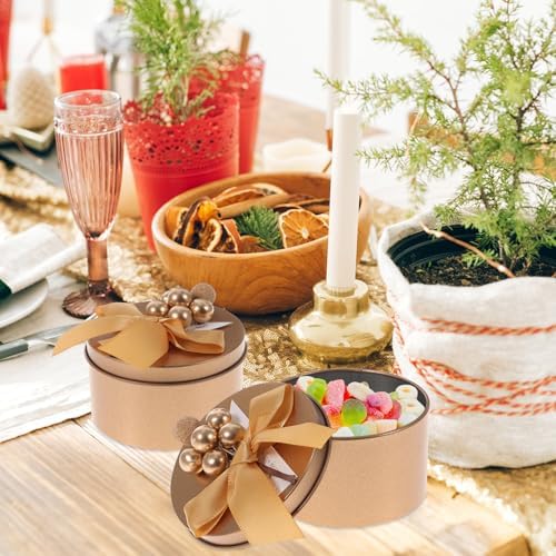 Cabilock 10pcs Tinplate Candy Boxes with Red Bow