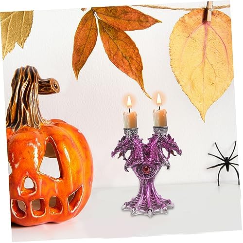 Cabilock Halloween Dragon Candle Holder Resin Reusable