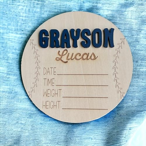 Personalized Boys Baseball 3D Newborn Name Sign