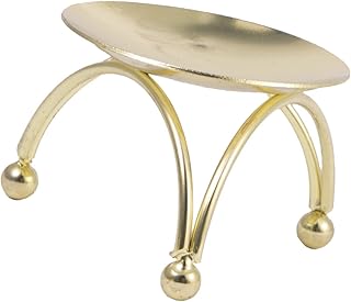 Gothic Round Gold Candlestick Holder with LED Light