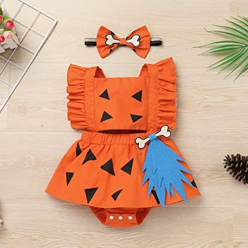 AWIBMK Baby Girl 1st Birthday Cow Romper Set 2PCS