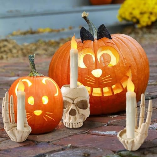 Halloween Skeleton Hand Candle Holder Resin Decor