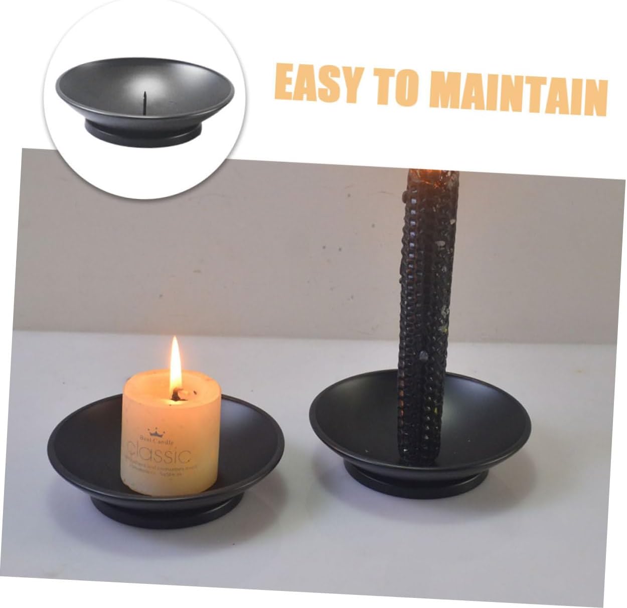 GOOHOCHY Rustproof Gothic Candlestick Holders Set 1
