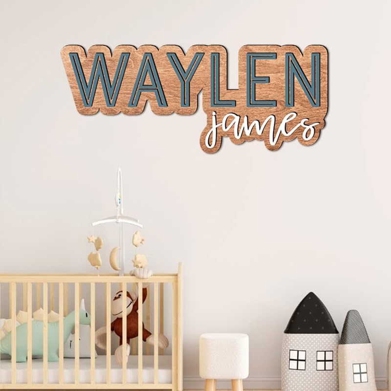 Personalized Wooden Name Sign for Nursery Custom Baby Decor
