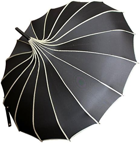 VIVI SKY Classic Peaked Stick Umbrella Black