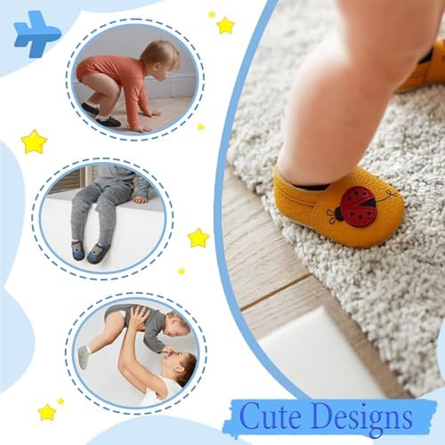 YIHAKIDS Soft Leather Baby Shoes for Crawling and First Walking